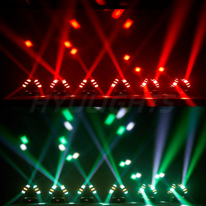 2PCS Double Head Moving Head – LED Beam Lamp – Stroboscoop Licht – Laser Projector – DJ Podiumverlichting – 8x12W RGBW LED – 150W Power Met 540° Pan & 360° Tilt