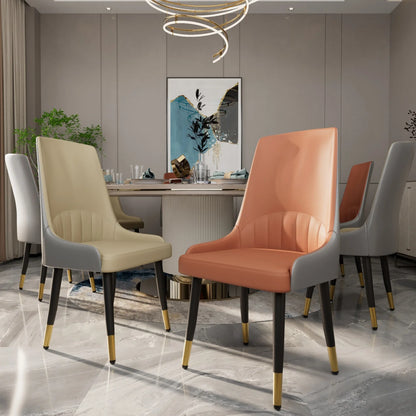 Eetkamerstoelen – Stoelen – Kuipstoelen – Keukenstoelen – Design Stoelen – Set van 2 – Kunstleer Bekleding – Stabiel Metalen Frame – Off-white