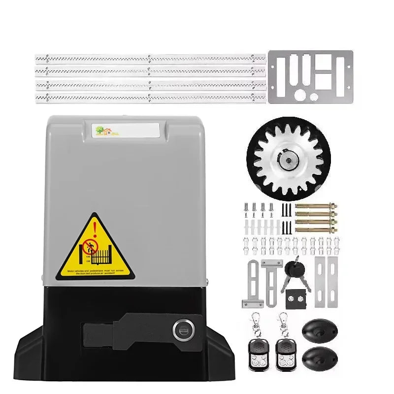 Sihao 1300LBS Automatic Gate Opener Electric Garage Door Opener Sliding w/ 2 Keys & 4m Rack Operator for Hotels Factories School