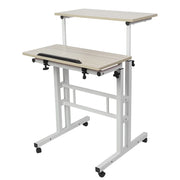 Laptoptafel - Laptoptafel Verstelbaar - Laptoptafel op Wielen - Computerbureau - Computertafel - 60cm - Rechthoekig