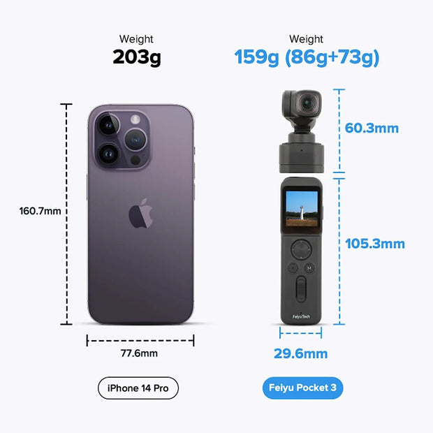 Gimbal Smartphone - Gimbal voor Smartphone & Camera - Handheld spiegelloos - Draadloze afneembare - 3-assige - Stabilisator Gimbal Camera 4K60fps Opnames - Magnetische bevestiging AI Tracking - Zwart