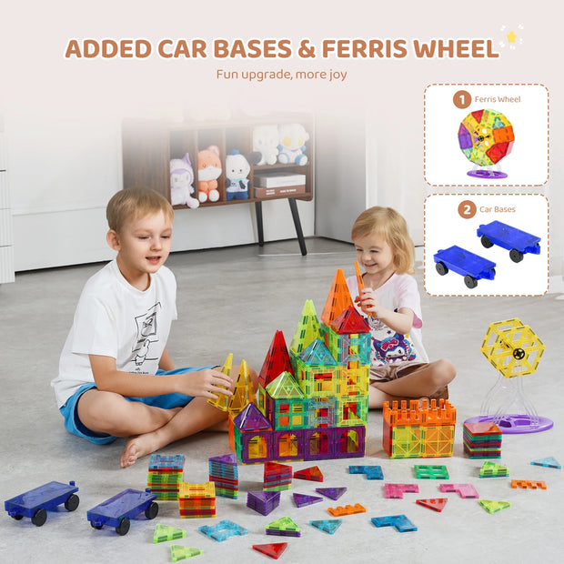 Bouwstenen - Bouwsteenspeelgoed - Mega Bloks - 180PCS - Magnetische Bouwstenen - Bouwset voor Kinderen - Educatief Speelgoed - Voor Kinderen Verjaardagscadeaus