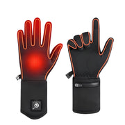 Savior Heat - Heated Gloves - Electric Heated Gloves - Rechargeable Battery - Electric Heated Glove Liners Unisex - Heating Horse Riding Ski Snowboarding Cycling Thin Gloves - Size XL XXL - Black