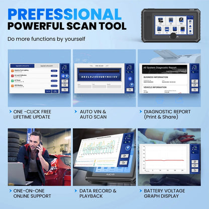 OBD2 Scanner - OBD - Diagnosecomputer - Uitleesapparatuur Auto - Storing Verwijderen - Auto Uitlezen - Auto Accessoires - Storing Verwijderen - 28 Reset Services - Systeem Scanner - 5" Touchscreen - QUORE