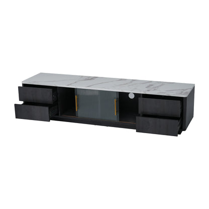 TV-Meubel – Tv-Kast – Mediameubel – Tv-Stand – Voor Televisies Tot 70 Inch – Marmeren Blad – Kabelmanagement