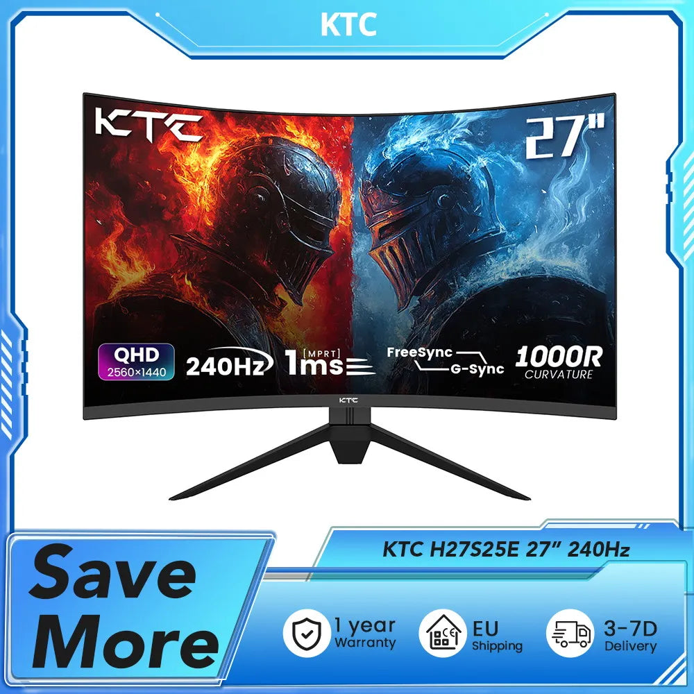 Gaming Monitor – Gaming Scherm – Gamemonitor – Curved Monitor – QHD Resolutie – 27 Inch – 240Hz Verversingssnelheid – 1ms Reactietijd