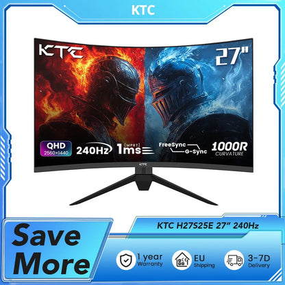 Gaming Monitor – Gaming Scherm – Gamemonitor – Curved Monitor – QHD Resolutie – 27 Inch – 240Hz Verversingssnelheid – 1ms Reactietijd