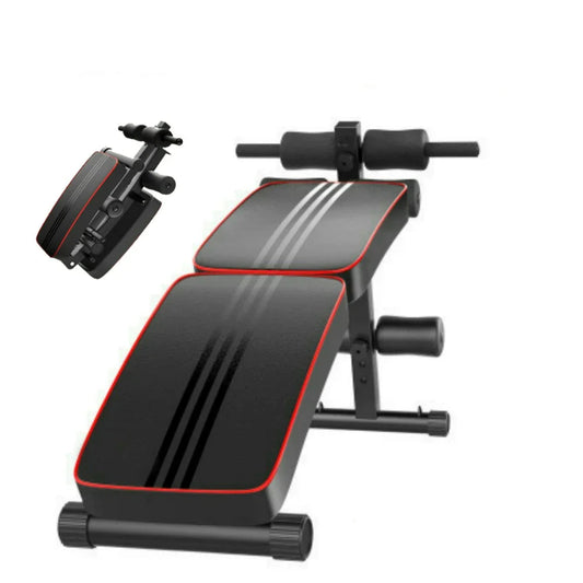 Verstelbare Buikspierbank - Fitnessbank - Halterbank - Fitness Bank - Bench Press - Trainingsbank - Verstelbaar en Inklapbaar - Halterbank & Krachtstation voor Thuis & Gym - Rood & Zwart