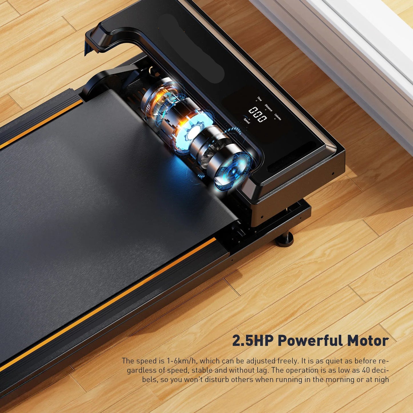 Loopband - Walking pad - Loopbanden - Treadmill - 2.5HP Motor – 1-6km/h Snelheid – 90x38cm Loopoppervlak - Opvouwbare - Compact & Stil