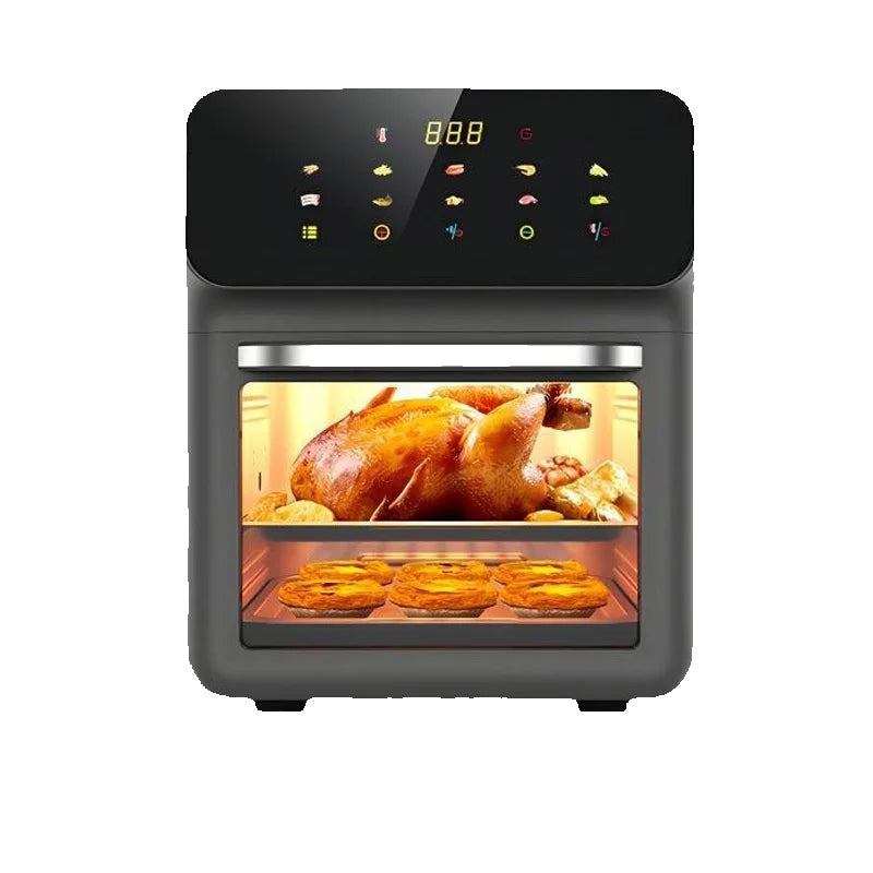 Airfryer - 12L – Heteluchtfriteuse - 1350W – 240V - Olievrij Frituren – 360° Hete Lucht Circulatie – Touchscreen – Automatische Uitschakeling - Meerdere Kookfuncties - Zwart