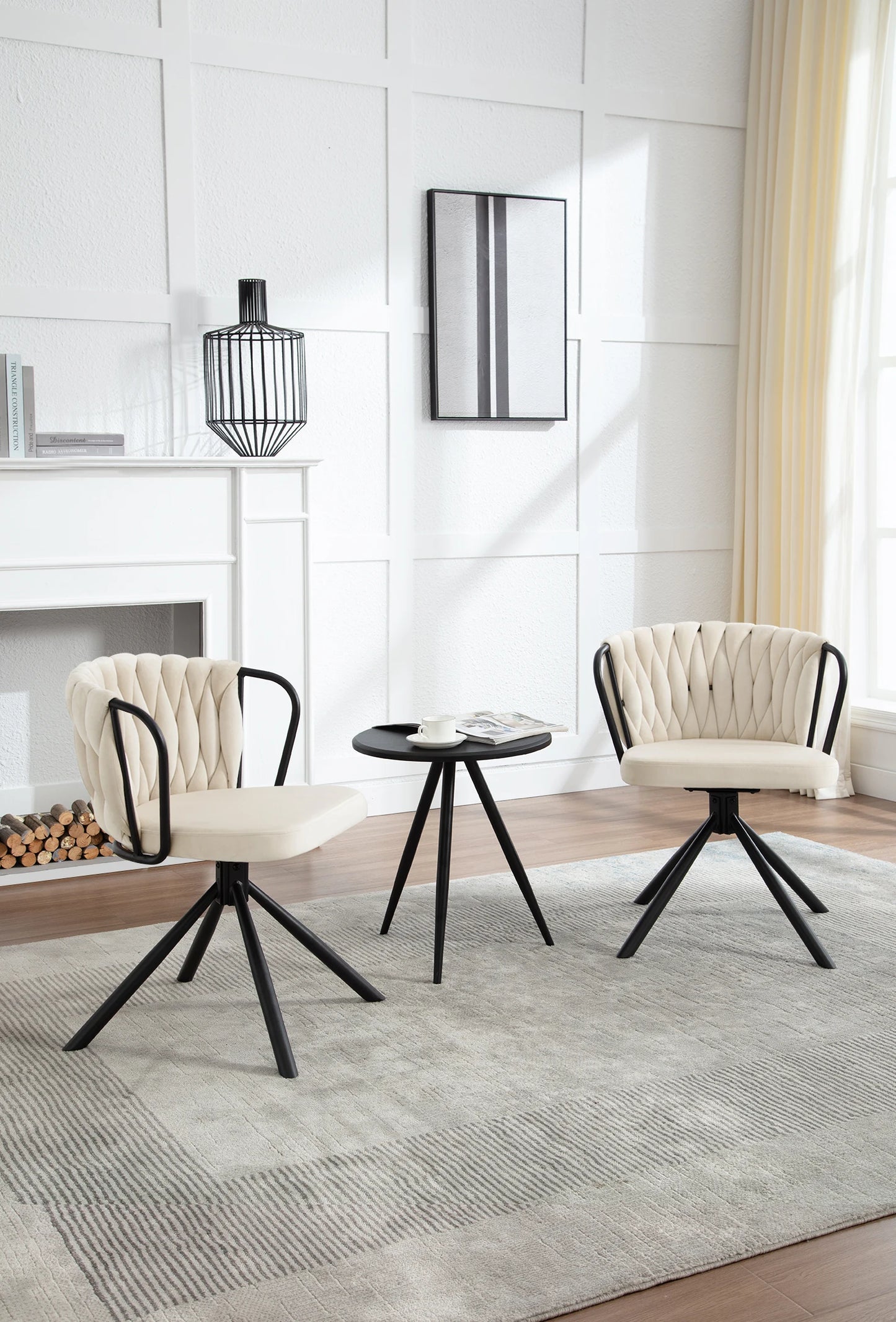 Draaibare Eetkamerstoelen – Eetstoel – Bureaustoel – Leesstoel – Zitstoel – 360° Draaibaar – Velvet Bekleding – Metalen Poot