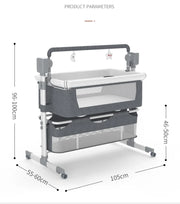 Babybed - Wieg - Elektrisch Babybed - Elektrisch Babybed - Verplaatsbaar - Draagbaar - Ledikant - Met Afstandsbediening - Bluetooth-Kaki