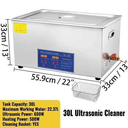 Ultrasoon Reiniger - Roestvrij Staal Professionele -  Ultrasone Reinigingsapparaat - Digitale Verwarmings Timer - Sieraden - Brillen - Tanden - 10L - QUORE