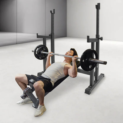 H-Vormig Halterrek - Halterhouder - Halterstandaard - 250KG Belastbaar - Hoogte & Lengte Verstelbaar - Fitness Bankdruk Standaard - Home Gym Krachttraining