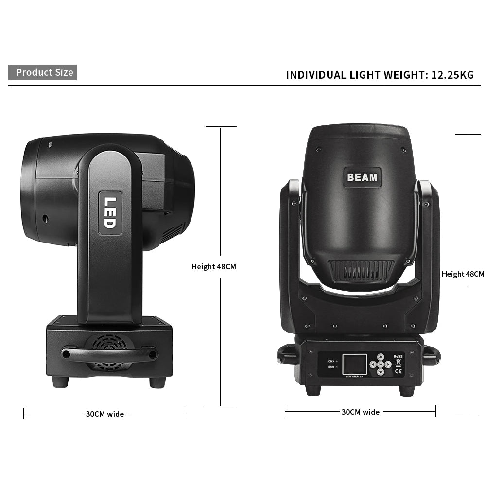 LED 300W Moving Head – Beam Light – Stage Lamp – DJ Verlichting – Party Spot – 17 DMX Kanalen – 8+16 Prism Effect