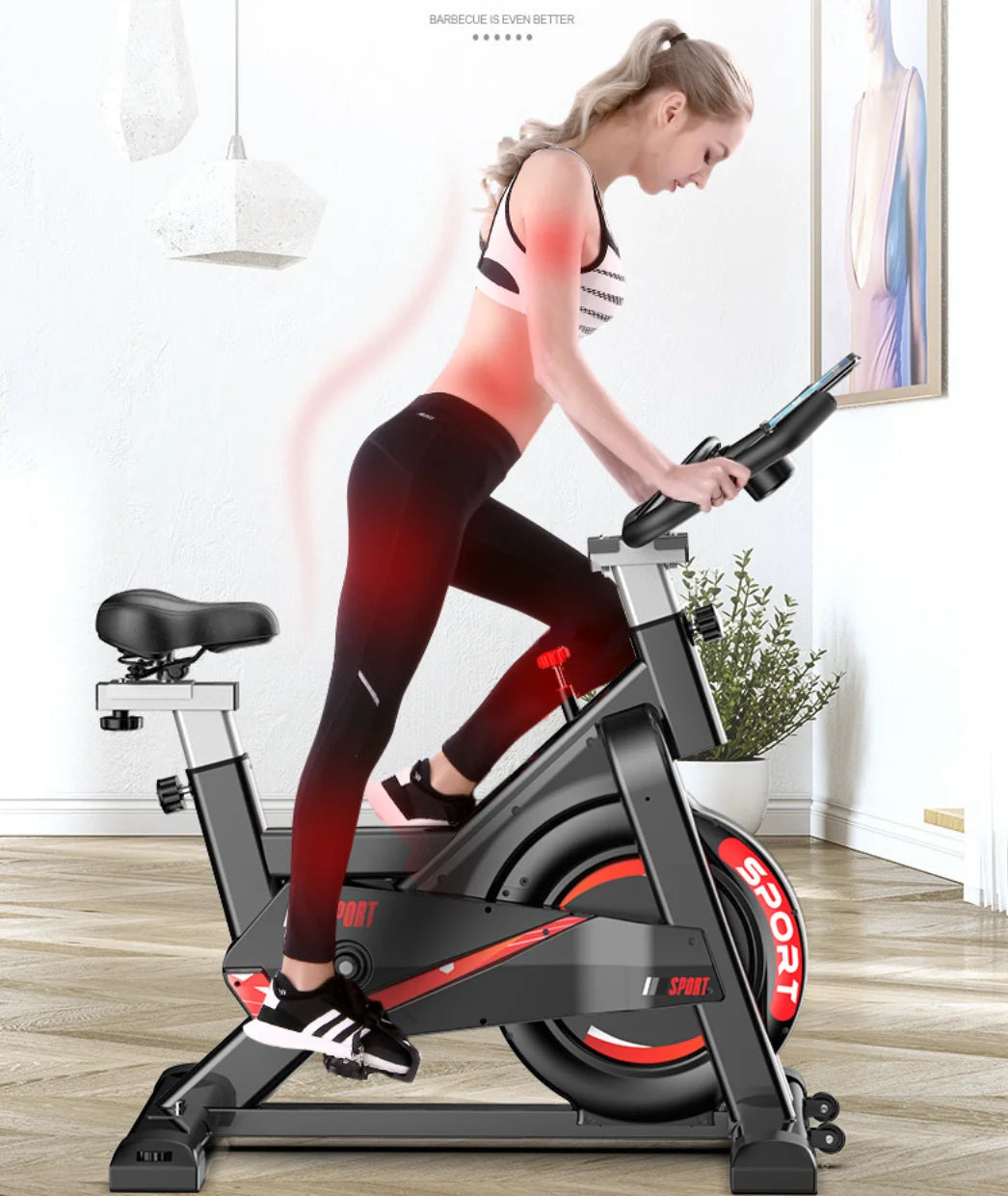 Spinningfiets – Hometrainer – Indoor Bike – Fitnessfiets – Cardiofiets – Verstelbare Weerstand 24 kg – Multifunctioneel LCD-scherm