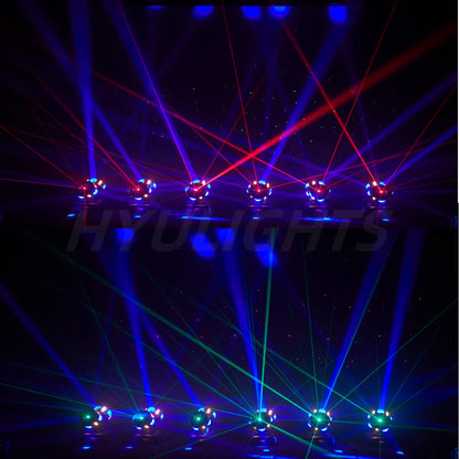 2PCS Double Head Moving Head – LED Beam Lamp – Stroboscoop Licht – Laser Projector – DJ Podiumverlichting – 8x12W RGBW LED – 150W Power Met 540° Pan & 360° Tilt