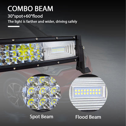 Gebogen LED-lichtbalk - 24V - 540W - Offroad Led Bar Combo Beam - Voor 4x4 4WD SUV ATV-auto's - 42inch met draadset - QUORE