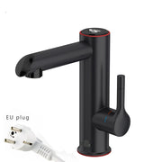 Elektrische kraan - Elektrische Kraan Keuken - Kokendwaterkranen - RVS Warmwaterkraan - 3200W - 2-in-1 - Heet - Koud - Digitaal Display - IPX4 - Badkamer - Metaal Zwart