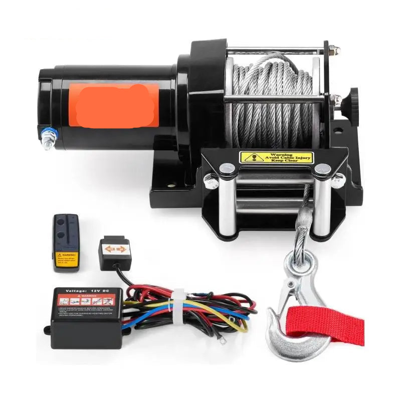Lier - Takel - Kabeltakel - Kettingtakel - Elektrische - Waterdicht - 12V - 4000lbs - Winch met 39ft Stalen Kabel en Bedrade/Wireless Afstandsbediening - voor ATV/UTV en Truck Towing - QUORE