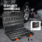 Impact Doppenset – 59-delige 3/8" & 1/2" Drive – Cr-Mo Staal – Slagmoersleutel Doppen – SAE & Metrisch (6-32mm) – Met Opbergkoffer – Zwart