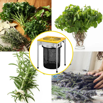 Vevor - Trimmer Head - Electric Cutting Machine - 18 Inch Hydroponic Electric Leaf Shears - 3 Speeds - 60W 6-Blade - Garden Tools - Silver Yellow 