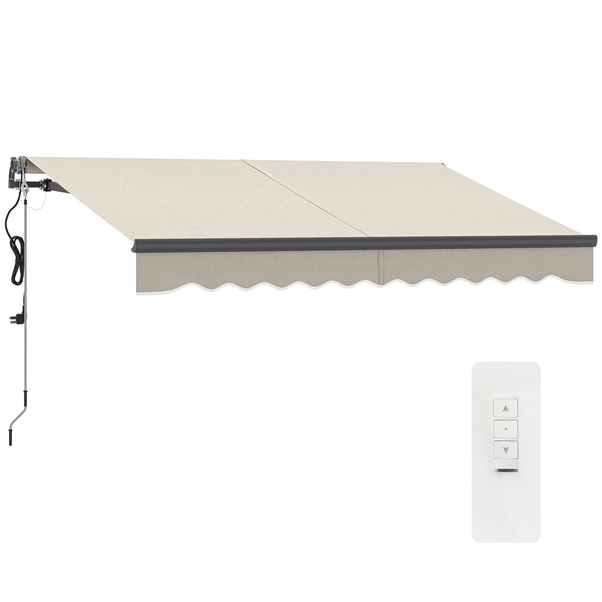 Elektrische Zonwering – Uittrekbare Zonwering – Elektrisch Zonnescherm – Handmatige Slinger – Aluminium Frame – UV-bestendig Doek - QUORE