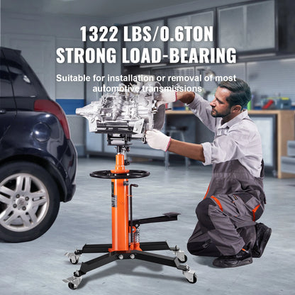SucceBuy Transmission Jack 1322 LBS Hydraulic Telescoping Transmission Jack 32"-67" High Lift Floor Jack Stand Lift Hoist Garage - QUORE