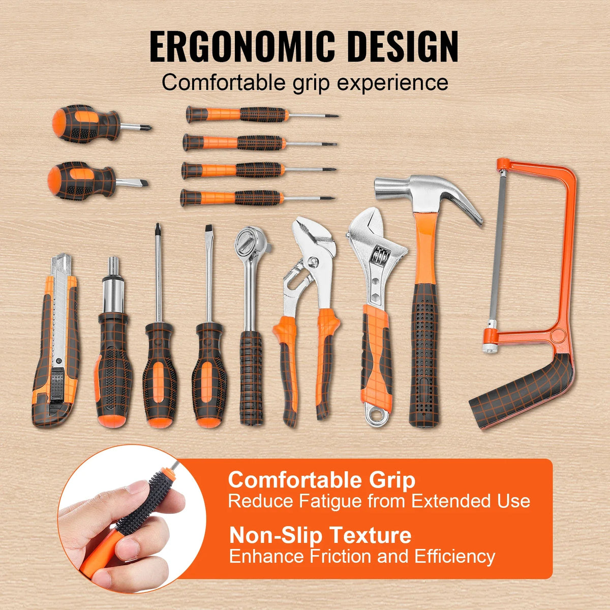 Tool Set – 216 Piece Hand Tool Set – Includes Screwdrivers, Wrenches, Hammer &amp; Pliers – Storage Case – Black
