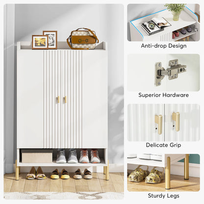 Schoenenkast – Schoenopberger – Schoenenrek – Schoenmeubel – Schoenendisplay – 6 Verstelbare Planken – Capaciteit 20 Paar - QUORE