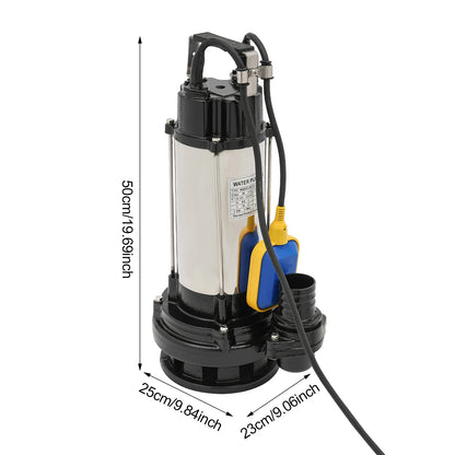 Dompelpomp – Waterpomp – Pomp Voor Schoon Water – Pomp Voor Vuil Water – 1,5 Kw Motor – Rvs Behuizing – Automatische Werking