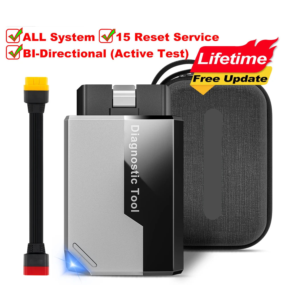 OBD2 Scanner - Diagnosecomputer - OBD - Storing Verwijderen - Uitleesapparatuur – Auto Accessoires - Auto Uitlezen - Diagnose apparatuur voor auto's - Auto Diagnose Tool met 15 Resets & Actieve Test - met Kabel
