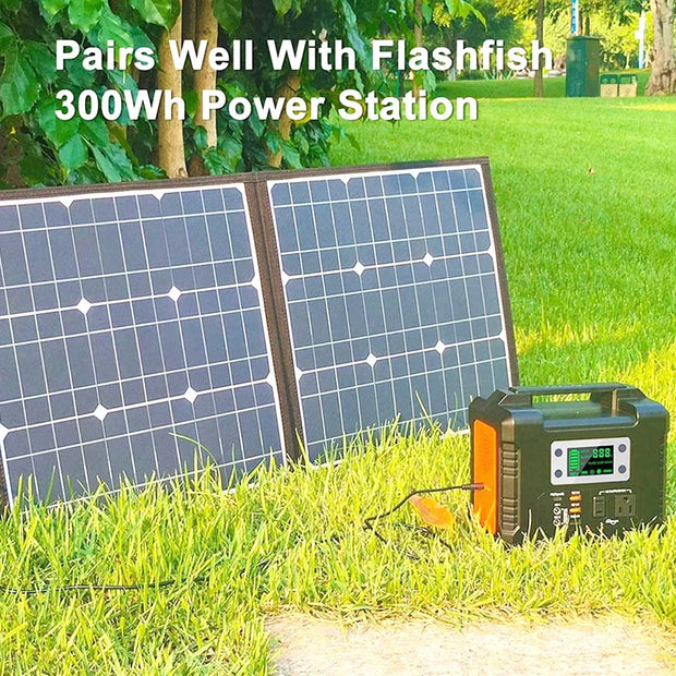 Zonnepaneel - Zonnepanelen Compleet Pakket - Zonnepaneel Opvouwbaar - Zonnepaneel Camper - 18V 100W Draagbaar Zonnepaneel - 4-in-1 - Connector Dubbele USB-Uitgangen - Draagbaar en Opvouwbaar - Zwart