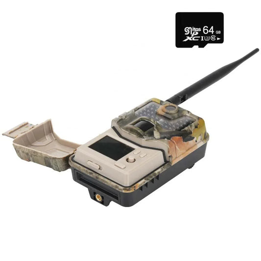 Wildcamera – Trailcamera – Jachtcamera – Beveiligingscamera – Natuurfotocamera – 4G Connectiviteit – 4K Video & Nachtzicht - Toevoegen 64GB