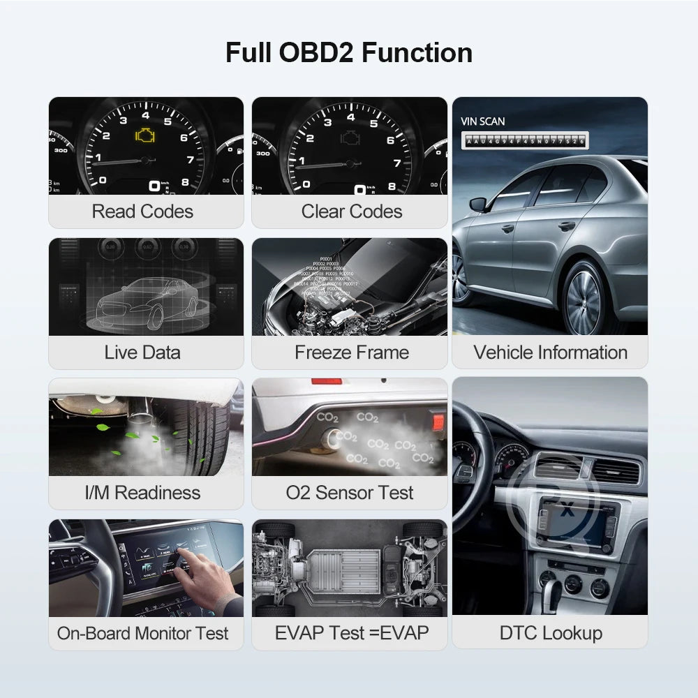 OBD Scanner - OBD2 - Auto Scanner - Auto uitlezen - Diagnose Apparatuur voor Auto's - Auto OBD2 Scanner - Volledig Diagnosesysteem - Bluetooth - Levenslang Gratis Updates - QUORE