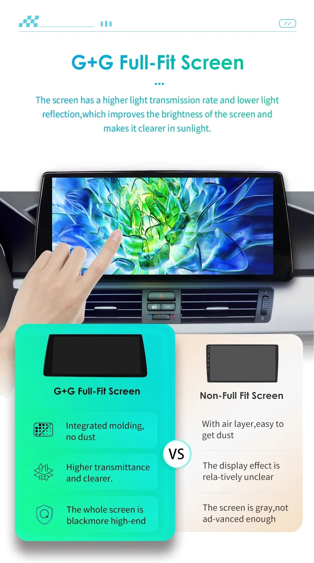 2DIN Android Autoradio – Multimedia Speler – Navigatiesysteem – GPS Unit – CarPlay Android Auto – 10,33 Inch QLED Touchscreen – 8GB RAM 128GB Opslag – 4G LTE Connectiviteit