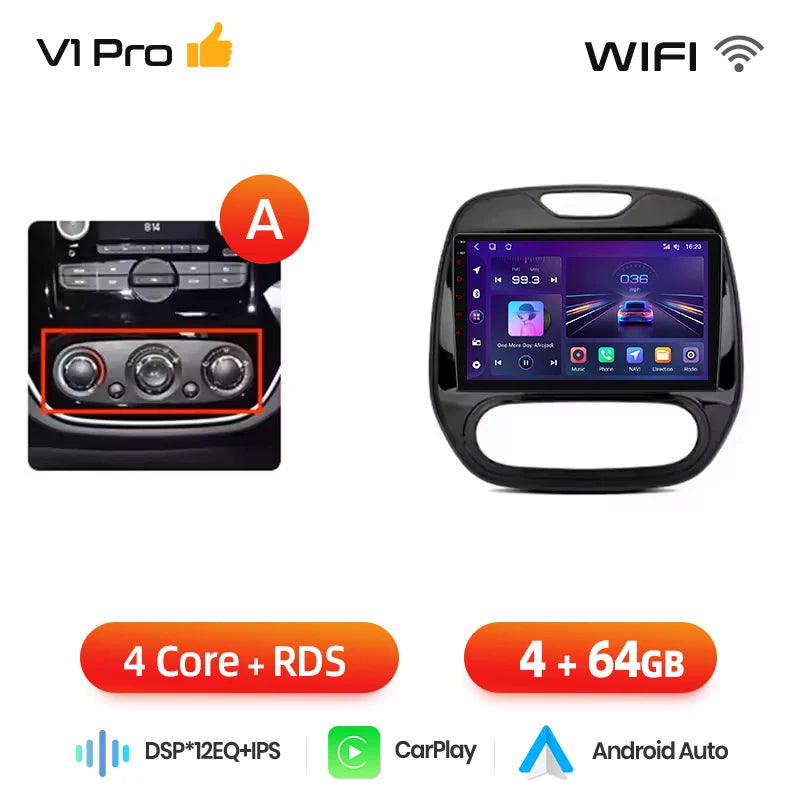 Android Car Radio – Multimedia Unit – Autoradio – Navigatiesysteem – Touchscreen – 9" HD Display – Draadloze CarPlay & Android Auto – 4x45W DSP Geluid