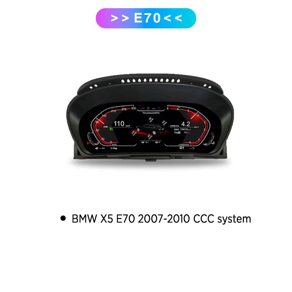 Digitaal Dashboard – Instrumentenpaneel – Dashboard Cluster – Virtual Cockpit – Snelheidsmeter – 12,3 Inch HD Scherm – Plug & Play Installatie – Compatibel Met BMW X5 E70