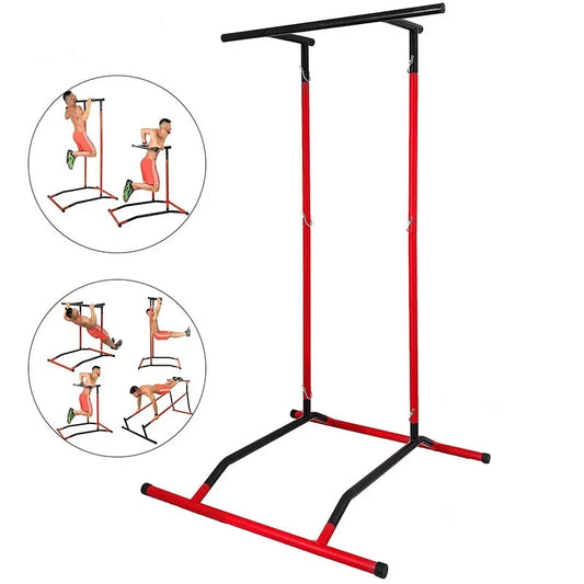 Pull up station - Pull up Bar - Pull up Rack - Pull up Dip Station - Power Tower - Workout Pull Up Station voor thuisfitness - 220LBS - Rood