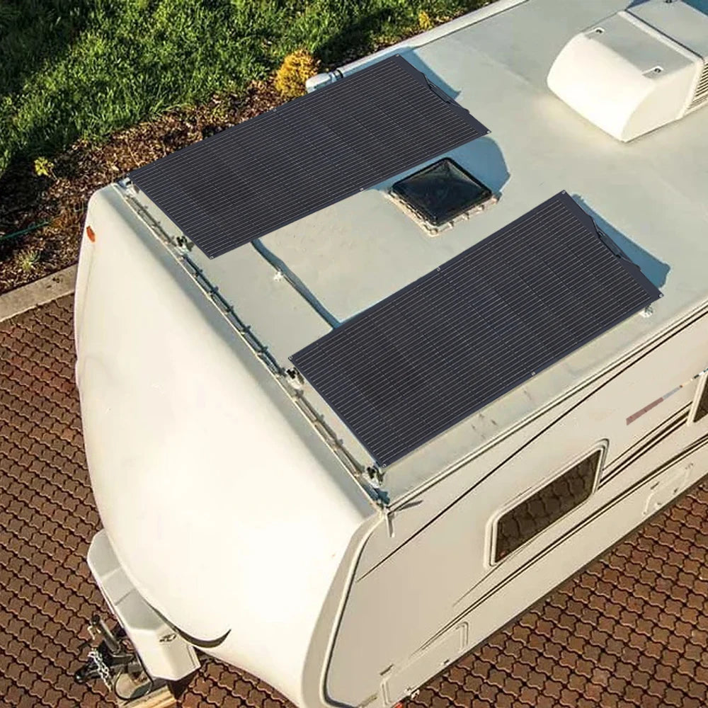 Zonnepaneel - Zonnepanelen - Monokristallijn - Flexibel - Buigzaam - Waterdicht - 300W - 2 Stuks Kit 1 - voor Dak - Camper - Boot - Caravan - Off-grid Systeem