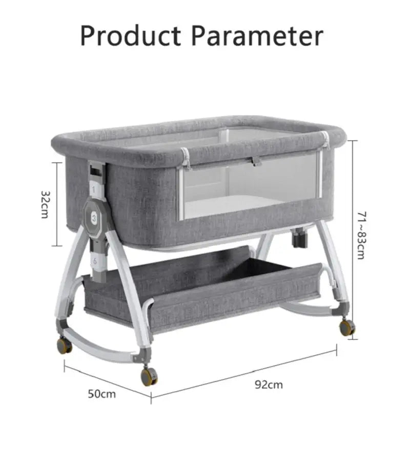 Baby Wieg Electrisch - Baby Bed - Bedside Crib - 3 in 1 - Verstelbaar - Opvouwbaar - Veilig - Comfortabel - 0-36 maanden - Roze