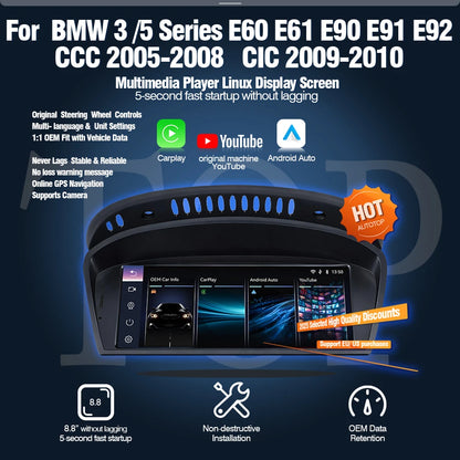 Multimedia Systeem BMW – Infotainment Unit – Autoradio Touchscreen – Navigatiesysteem – CarPlay Android Auto – 8.8 Inch Scherm – Draadloze Connectiviteit & GPS Wifi
