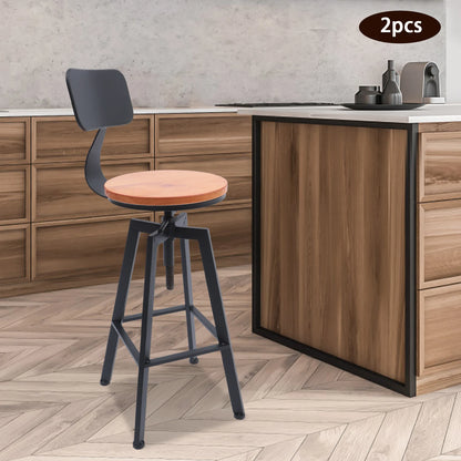 Barkruk Set van 2 - Eetkamerstoelen - Barkruk - Kleine Stoel - Barstoel - Zwart