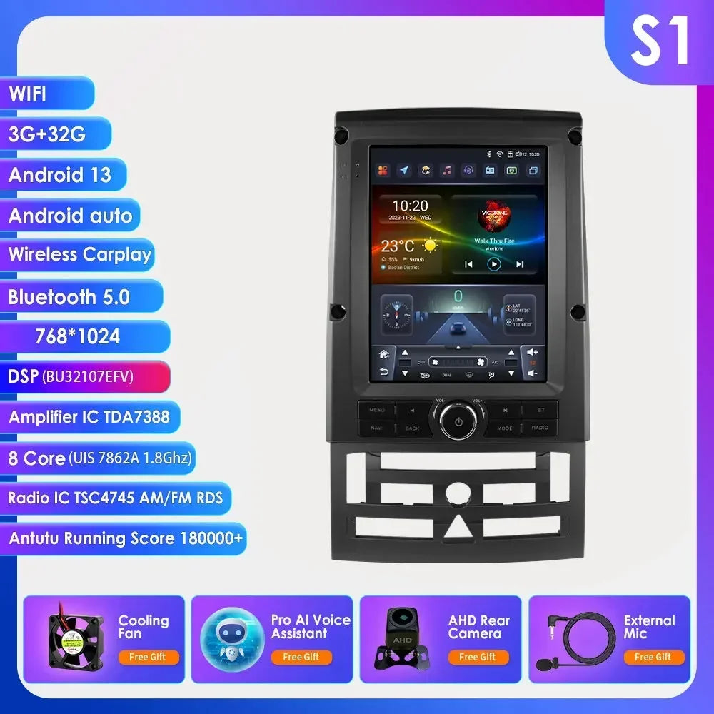9,7 Inch Android Autoradio – Multimedia Speler – Car Stereo – GPS Navigatie – CarPlay Android Auto – 4G Ondersteuning – Double Din – 8GB RAM 128GB Opslag