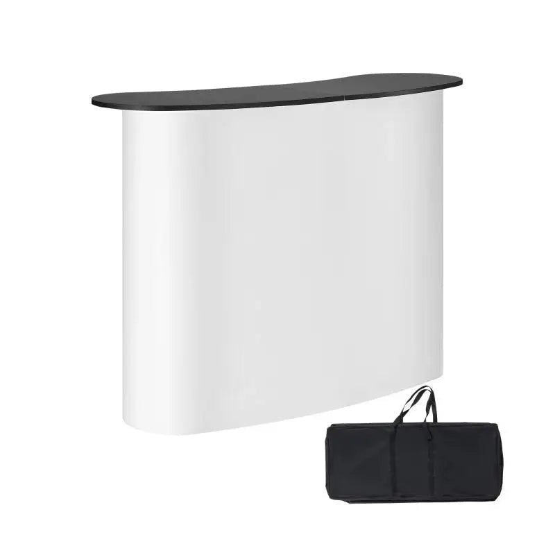 Podium Tafel - Toonbank - Receptie - Opvouwbare - Bartafel - met Draagtas - voor - Kantoor - Receptie - Exhibition - Retail Store - PVC Board - Aluminium Alloy - 130 x 46.5 x 95 cm - Zwart/Wit
