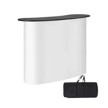 Podium Tafel - Toonbank - Receptie - Opvouwbare - Bartafel - met Draagtas - voor - Kantoor - Receptie - Exhibition - Retail Store - PVC Board - Aluminium Alloy - 130 x 46.5 x 95 cm - Zwart/Wit