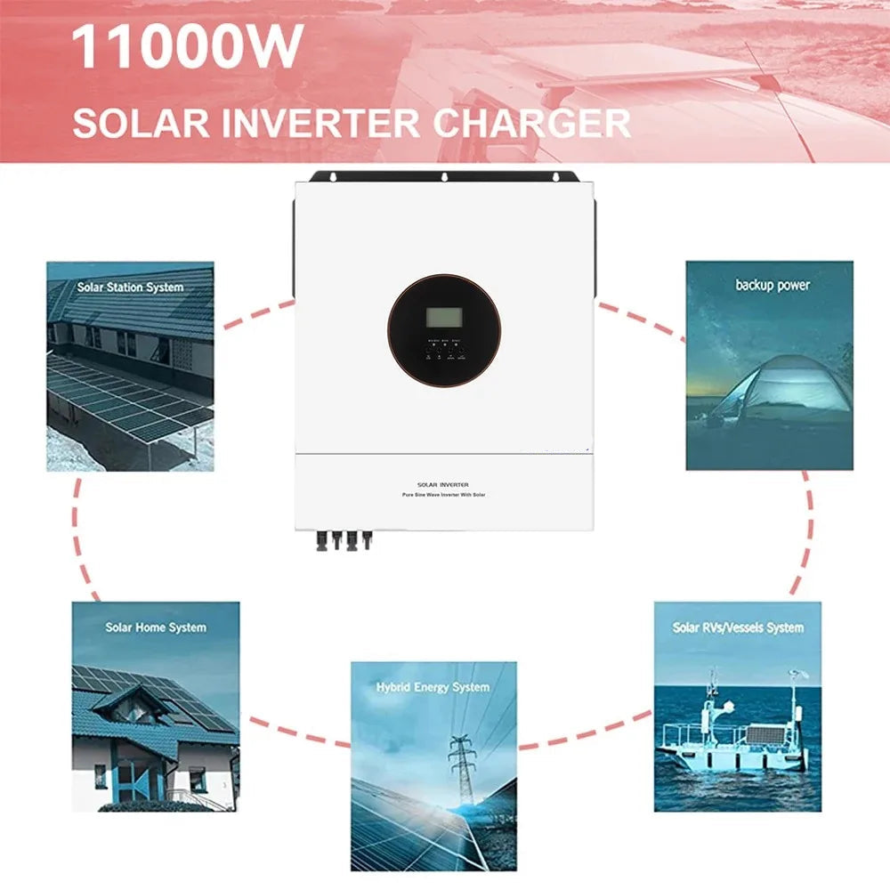Hybride Zonne-energie Omvormer – Zonne-omvormer – Inverter – Solar Converter – 11kW Continu Vermogen – Dual MPPT Ingangen - 48V - QUORE
