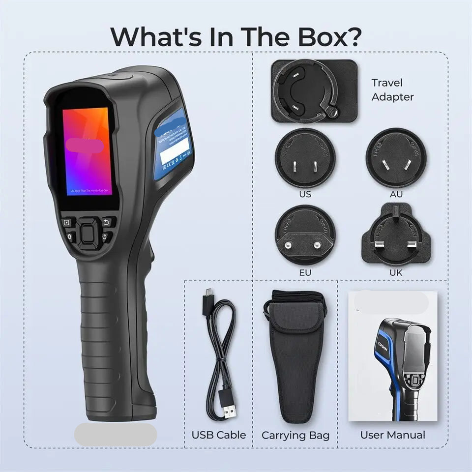 Warmtebeeldcamera - Thermische Camera - Warmtecamera - Infrarood Camera - 160×120 Pixels – 4X Digitale Zoom - Thermische Beeldcamera – Handheld Infrarood IR - Inclusief Reisadapter