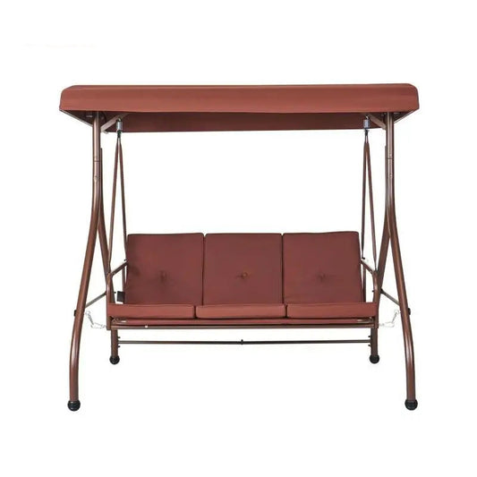 Swing bench - Swing benches - Swing bench 3 persons - Hanging bench - Hollywood swing - 3-seater - with adjustable canopy, removable thick cushion - 68x44inch - Brown