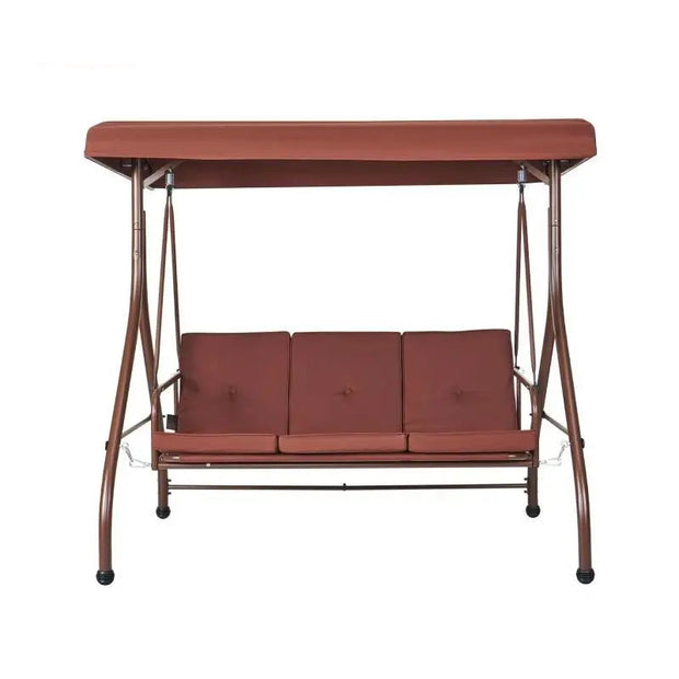 Schommelbank - Schommelbanken - Schommelbank 3 Personen - Hangbank - Hollywoodschaukel - 3-Zits - met Verstelbare Luifel Verwijderbaar Dik Kussen - 68x44inch - Bruin